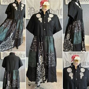 Patchwork Shirtdress with Pockets!